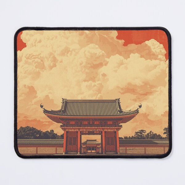 Item preview, Cinematic Japanese Gate With Towering Clouds designed and sold by DigitalStudioZT.