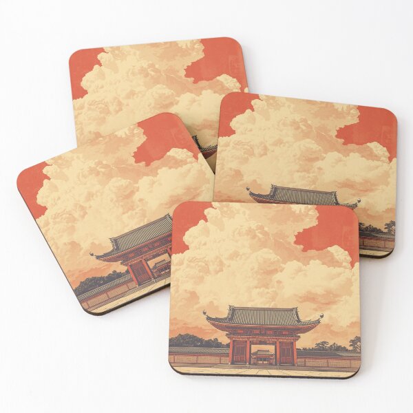 Item preview, Cinematic Japanese Gate With Towering Clouds designed and sold by DigitalStudioZT.
