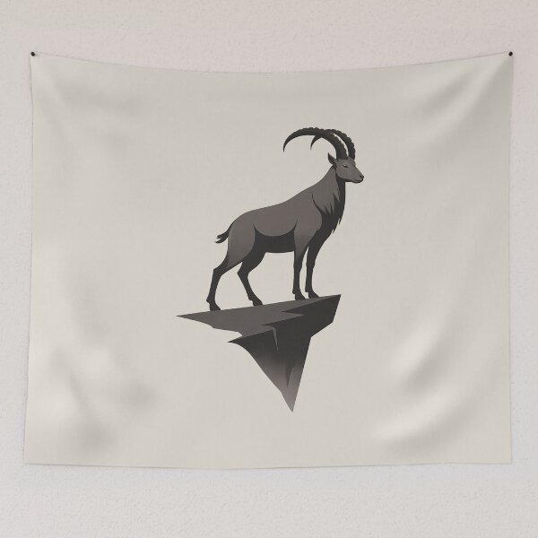 Item preview, Mountain Ibex – Minimalist Illustration Design designed and sold by Ombrya.