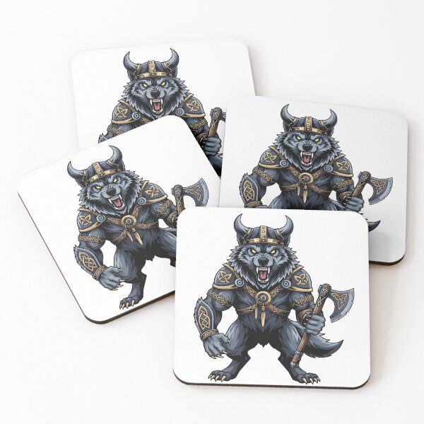 Item preview, Fierce Viking Wolf Illustration – Norse Myth Art & Nordic Wolf Design designed and sold by PrithviApparels.