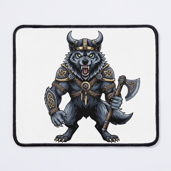 Item preview, Fierce Viking Wolf Illustration – Norse Myth Art & Nordic Wolf Design designed and sold by PrithviApparels.
