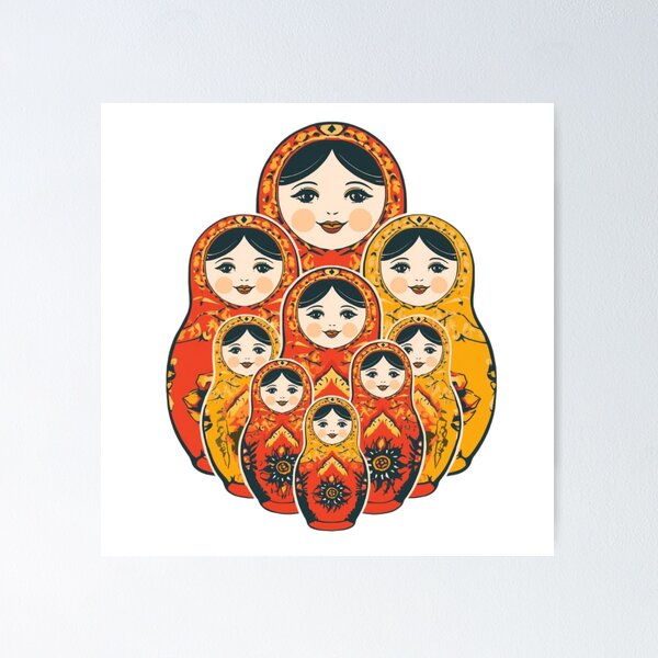 Item preview, Classic Russian Matryshka Nesting Dool illustration designed and sold by ValeriValera.