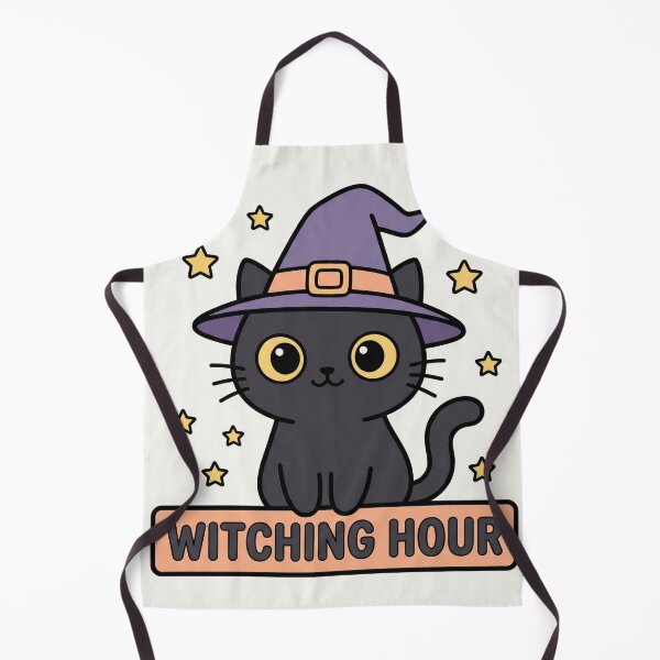 Item preview, Cute Witch Cat Art Print | Witching Hour Kawaii Cat Illustration | Cozy Spooky Wall Art designed and sold by AbstractAuraArt.