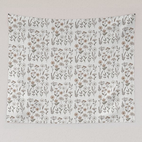 Item preview, Vintage Wildflowers Line Art – Minimalist Boho Floral Botanical  designed and sold by stylishdzign.