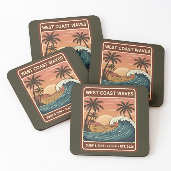 Item preview, Vintage Retro 80s Sunset Beach Surf and Palm Trees designed and sold by xofi.