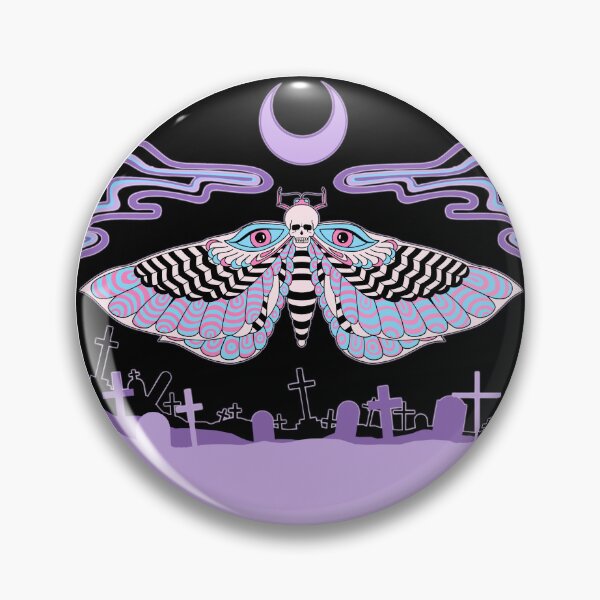 Item preview, Death's-head Moth and Cemetery at Night designed and sold by kitschandkawaii.