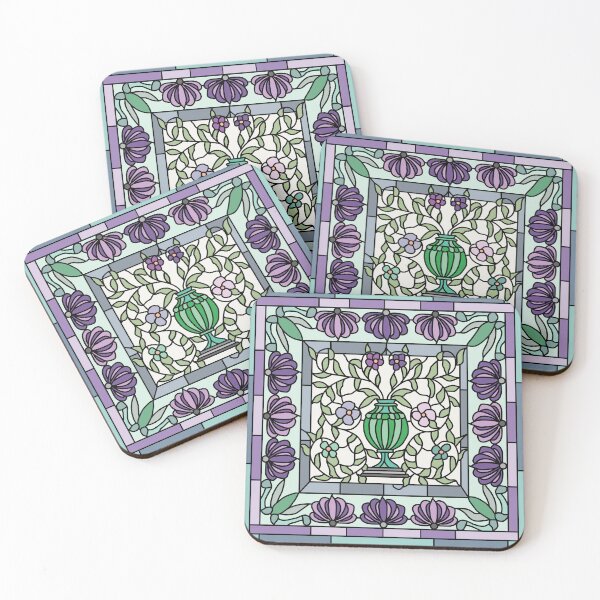 Item preview, Victorian Vase Pastels Stained Glass designed and sold by Digitalmyth's Designs.