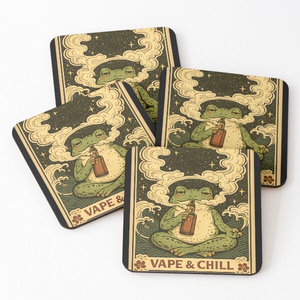 Item preview, Vape & Chill – Zen Frog Vape Art designed and sold by House of Taste Vape Designs.