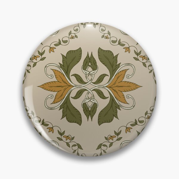 Item preview, Vintage Botanical Ogee - Ochre & Olive  designed and sold by dreamprint.