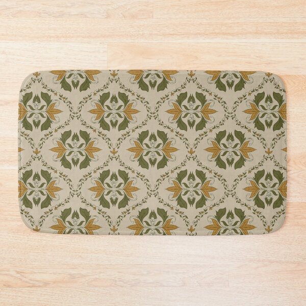 Item preview, Vintage Botanical Ogee - Ochre & Olive  designed and sold by dreamprint.