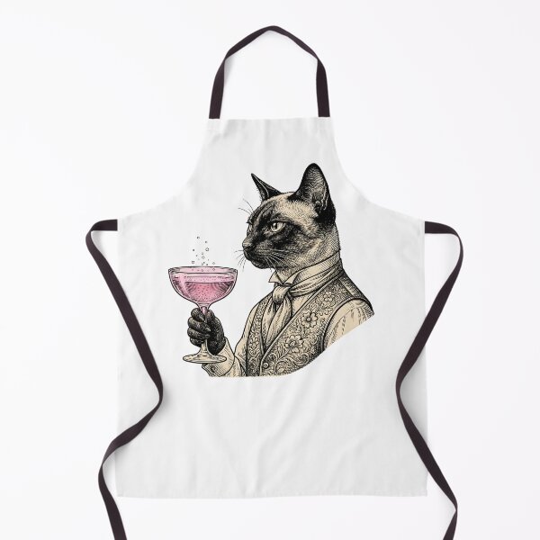 Item preview, Vintage Siamese Cat Gentleman Champagne Illustration designed and sold by OneLineBar.