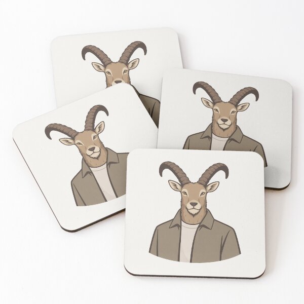 Item preview, Ibex in Structured Jacket – Minimalist Animal Illustration designed and sold by Ombrya.