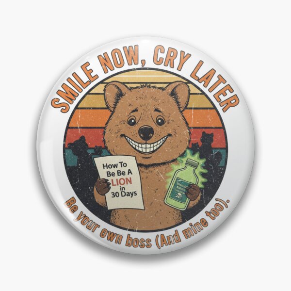Item preview, Funny Quokka Success Satire – Smile Now Cry Later Retro 90s Vintage Art designed and sold by FakeJoo.