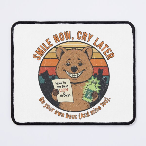 Item preview, Funny Quokka Success Satire – Smile Now Cry Later Retro 90s Vintage Art designed and sold by FakeJoo.