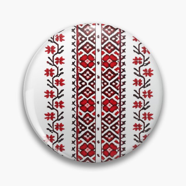 Item preview, Folk Embroidery Inspired Geometric Pattern – Red Black Eastern European Ornament (AI Generated) designed and sold by Cleora Art .
