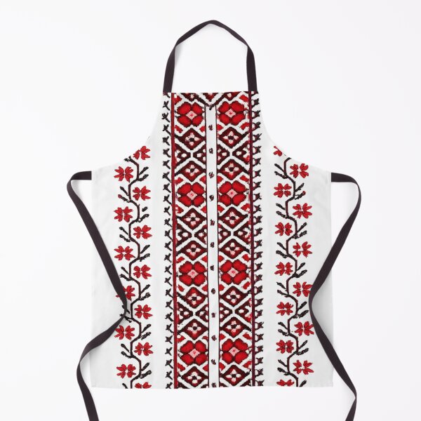 Item preview, Folk Embroidery Inspired Geometric Pattern – Red Black Eastern European Ornament (AI Generated) designed and sold by Cleora Art .