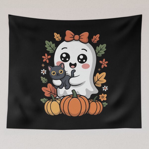 Item preview, Cute Ghost With Black Cat designed and sold by flagylART.