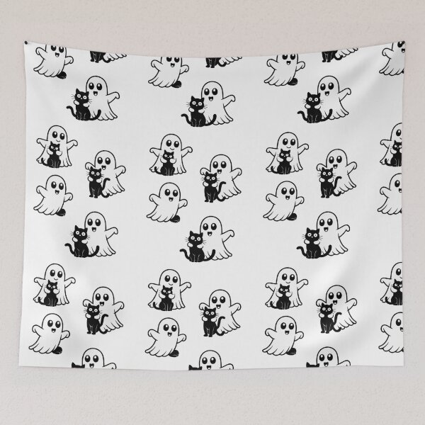 Item preview, Cute Ghost And Black Cat Set designed and sold by flagylART.