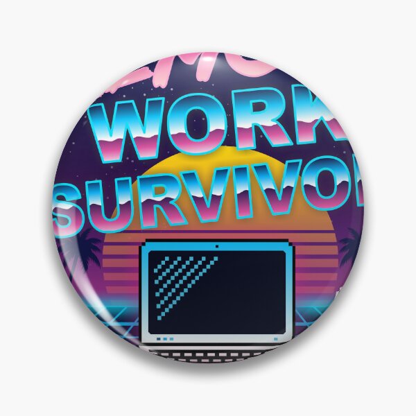 Item preview, Craft Shift: Remote Work Survivor Retro Synthwave designed and sold by Craft Shift.