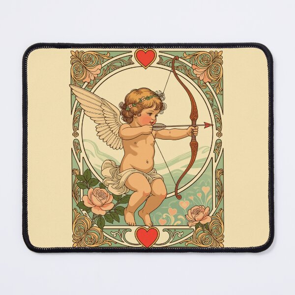 Item preview, Cute Cherubic Figure With Hearts and Roses designed and sold by taiche.