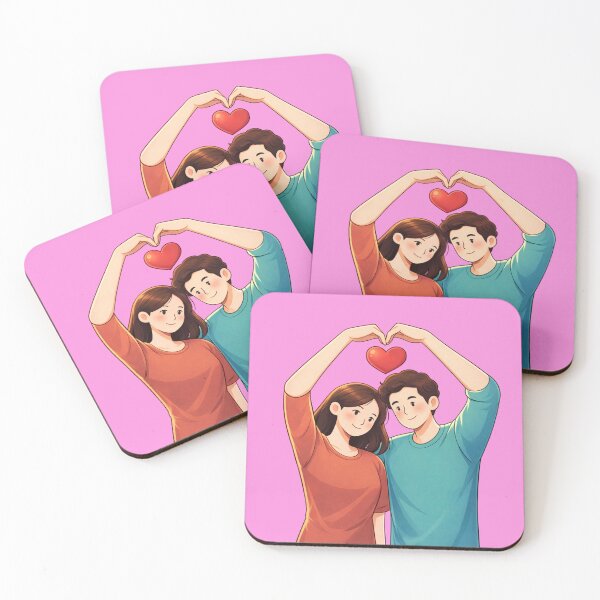 Item preview, Cute Couple Forming a Korean Heart Gesture designed and sold by mycreastyle.