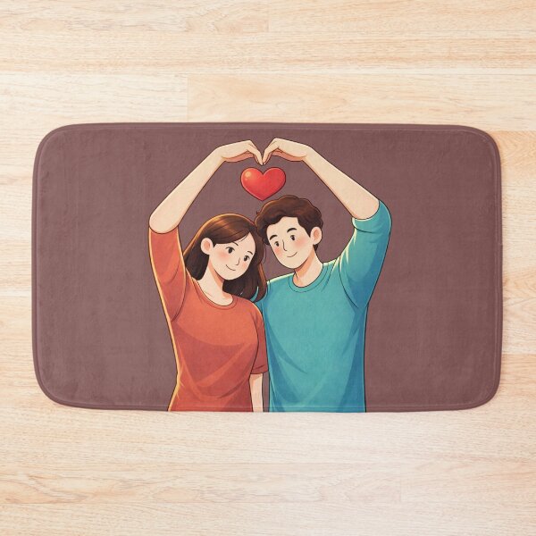 Item preview, Cute Couple Forming a Korean Heart Gesture designed and sold by mycreastyle.