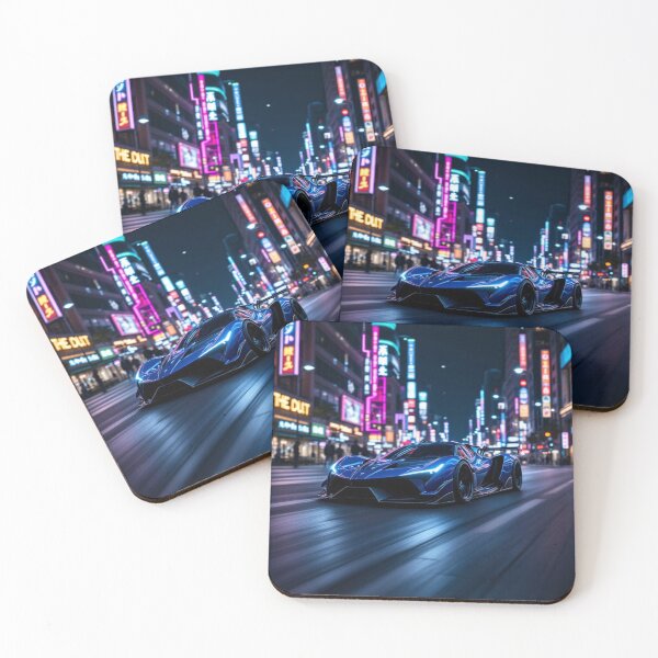 Item preview, blue hypercar diving through downtown designed and sold by Todd1983.