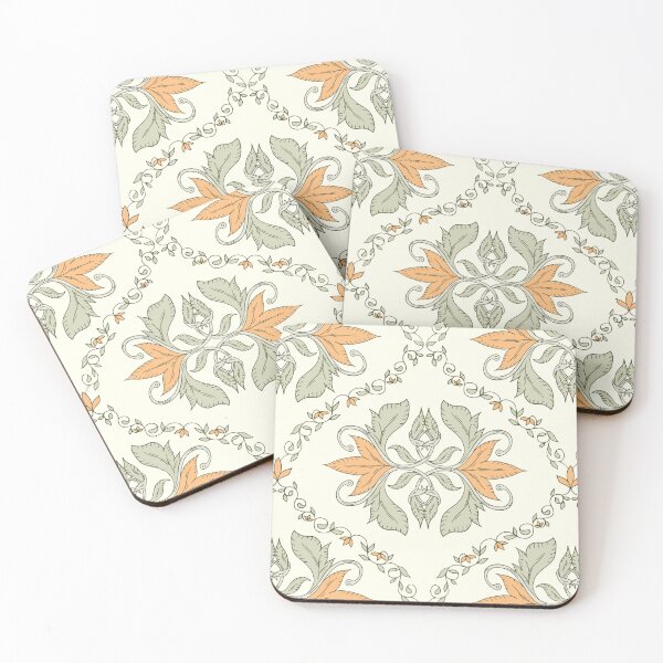 Item preview, Vintage Botanical  Ogee - Sage & Apricot  designed and sold by dreamprint.