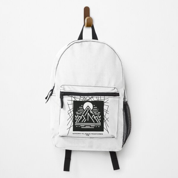 Item preview, Where Silence Restores Me – Mountain Therapy Line Art designed and sold by ZORYVA Studio.