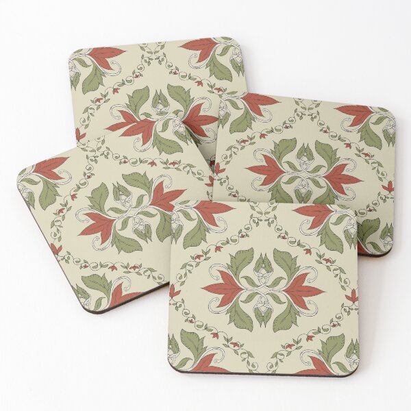 Item preview, Vintage Botanical Ogee - Brick & Olive designed and sold by dreamprint.
