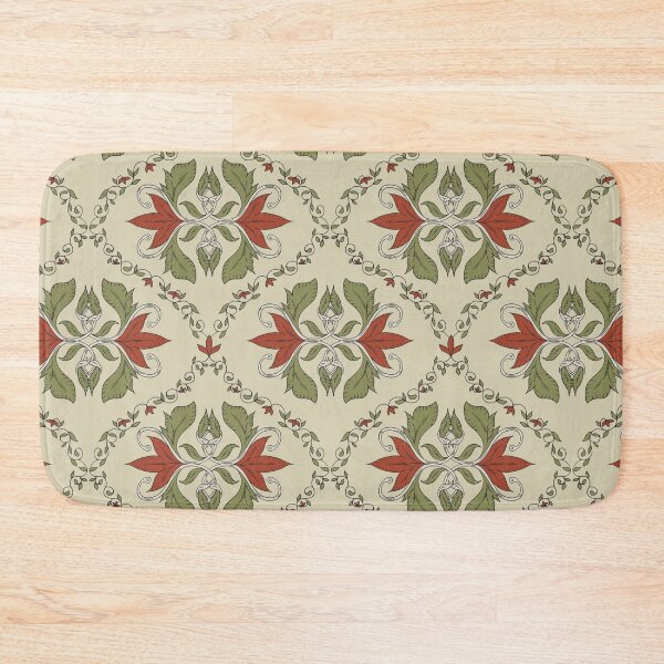 Item preview, Vintage Botanical Ogee - Brick & Olive designed and sold by dreamprint.