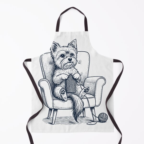 Item preview, Vintage Yorkshire Terrier Dog Knitting Knit Gift Dog Lover designed and sold by DoodleTortle.