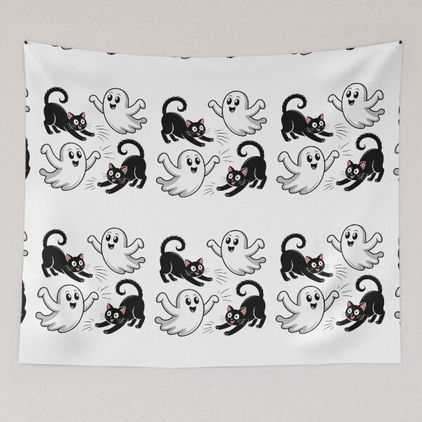 Item preview, Cute Ghost And Black Cat designed and sold by flagylART.