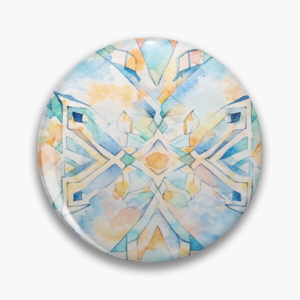Item preview, Watercolor Sunpetal Mosaic – Blue & Golden Harmony designed and sold by Colorshow-relax.