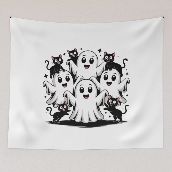 Item preview, Cute Ghost And Black Cat designed and sold by flagylART.