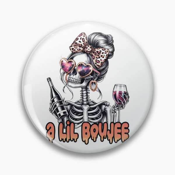 Item preview, A Lil Boujee Snarky Skeleton Girl Glam Funny Wine Skeleton designed and sold by Lulunza.