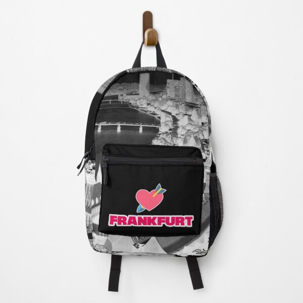 Item preview, Frankfurt Skyline Main Riverbank – Modern Black and White City Design designed and sold by Mauswohn.