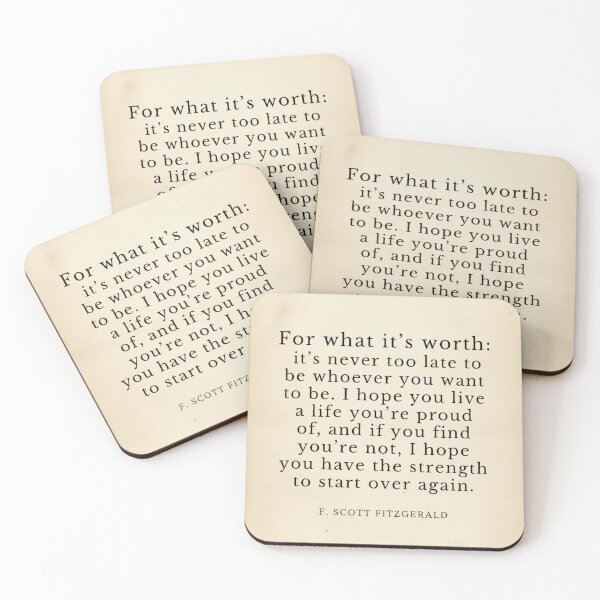 Item preview, F Scott Fitzgerald Never Too Late Vintage Quote Poster designed and sold by Reighlee.