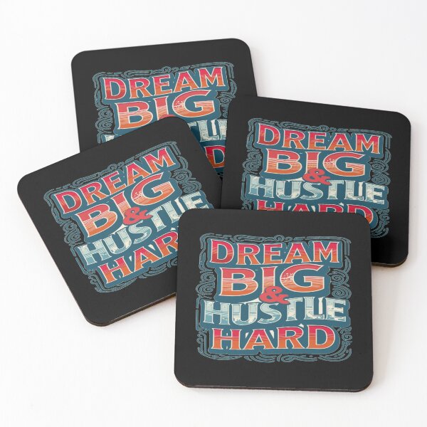 Item preview, Motivational Quote Poster – Dream Big & Hustle Hard – Bold Typography Wall Art for Entrepreneurs designed and sold by Bright Nest Studio.