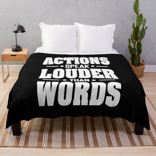 Item preview, Actions Speak Louder Than Words – Bold Motivational Typography Quote - Black and white slogan designed and sold by alijun.