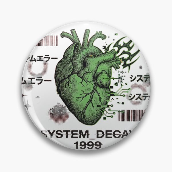 Item preview, Y2K Cyber Grunge Anatomical Heart Glitch Art – System Decay Vintage Streetwear Design designed and sold by devilfronty.