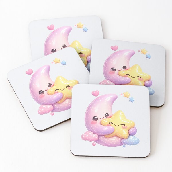 Item preview, Cute Moon Hugging Star | Kawaii Valentine's Day Art designed and sold by Moons Studio.