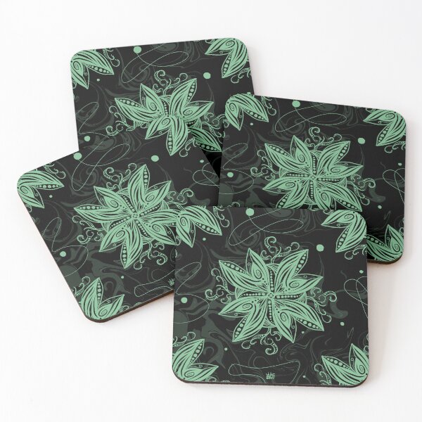 Item preview, Green flower pattern designed and sold by Vivinedrawsells.