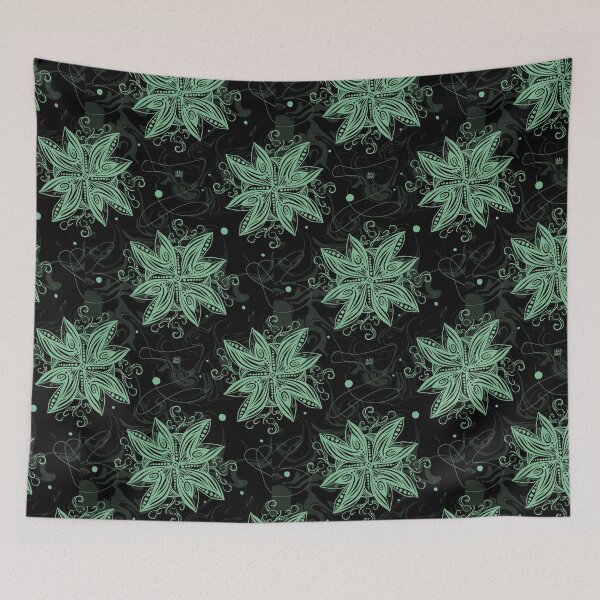 Item preview, Green flower pattern designed and sold by Vivinedrawsells.