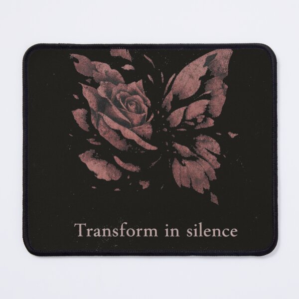 Item preview, Transform in Silence Rose Butterfly Aesthetic Quote T-Shirt designed and sold by KDesignCrafts.