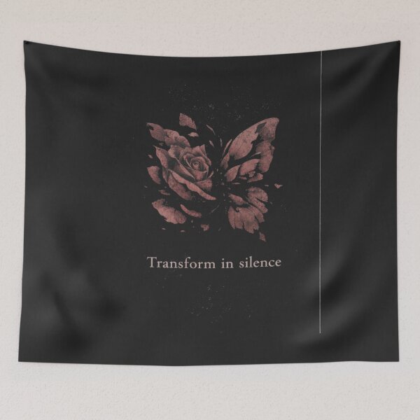 Item preview, Transform in Silence Rose Butterfly Aesthetic Quote T-Shirt designed and sold by KDesignCrafts.