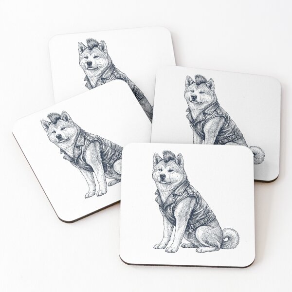Item preview, Vintage Akita Punk Mowhawk Dog Mom Dad designed and sold by DoodleTortle.