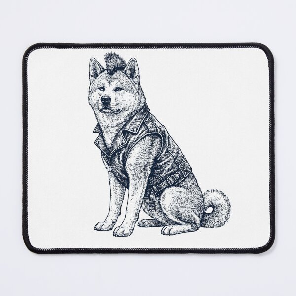 Item preview, Vintage Akita Punk Mowhawk Dog Mom Dad designed and sold by DoodleTortle.