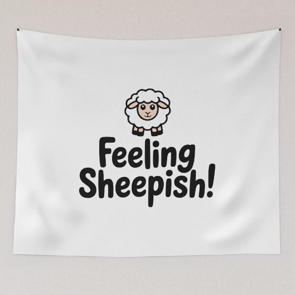 Item preview, Feeling Sheepish! Cute Sheep Pun designed and sold by PMCreative.