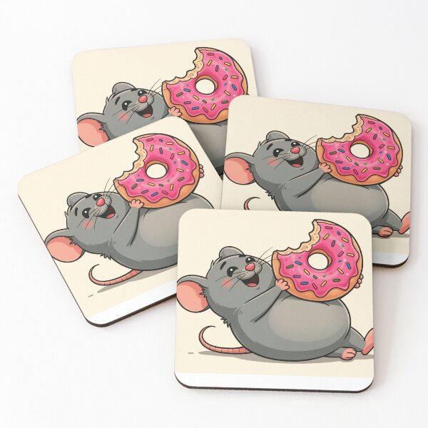 Item preview, Cute Chubby Mouse with Donut designed and sold by MKVisions.